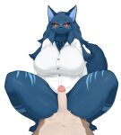  &lt;3 2021 absurd_res abyssal_wolf anthro anthro_focus anthro_on_anthro big_breasts black_sclera blue_body blue_fur blue_hair blush bottomless breasts canid canine canis chest_tuft claws clothed clothing cowgirl_position curvy_figure cute_fangs dress_shirt duo elvia erection facial_markings feet female female_focus from_front_position fur genitals hair head_markings heart_marking hi_res huge_breasts humanoid_genitalia humanoid_penis inake kemono looking_at_viewer male male/female mammal markings navel neck_tuft on_bottom on_top orange_eyes penis sex shirt simple_background smile solo_focus spread_legs spreading stripes thick_thighs toe_claws topwear tuft voluptuous white_background wolf yellow_eyes 
