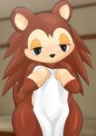  absurd_res animal_crossing anthro blush breasts eulipotyphlan female hedgehog hi_res mammal nintendo sable_able standing thick_thighs towel type video_games wide_hips 