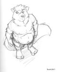  2001 5_toes anthro barefoot belly biped bottomwear cheek_tuft circles_(comic) clothed clothing facial_tuft feet fluffy fluffy_tail greyscale head_tuft high-angle_view k-9 long_tail looking_up looking_up_at_viewer low_res male mammal martin_miller mephitid monochrome navel nipples plantigrade shorts shorts_only sketch skunk slightly_chubby slightly_chubby_anthro slightly_chubby_male solo standing toes topless topless_anthro topless_male traditional_media_(artwork) tuft 