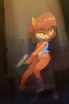  anthro archie_comics boots breasts brown_body brown_fur chipmunk clothing desert_eagle digital_media_(artwork) edtropolis female footwear fur ground_squirrel gun hair handgun hi_res holding_object holding_weapon mammal pistol ranged_weapon rodent sally_acorn sciurid sega solo sonic_the_hedgehog_(archie) sonic_the_hedgehog_(comics) sonic_the_hedgehog_(series) topwear vest weapon 