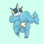  1:1 2021 3_toes anal anal_pregnancy azzyyeen backsack balls blue_background blue_balls blue_body blue_perineum butt eeveelution egg egg_from_ass feet feral genitals leaning_on_wall looking_away male nintendo nude oviposition perineum pok&eacute;mon pok&eacute;mon_(species) pregnant pregnant_male rear_view simple_background solo toes vaporeon video_games 