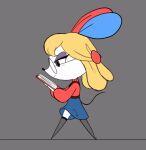  accessory animal_crossing animated anthro book clothing eyewear female glasses hair_accessory hair_bow hair_ribbon legwear mammal mouse murid murine nintendo petri_(animal_crossing) reading rebignon ribbons rodent short_playtime solo stockings video_games walk_cycle 