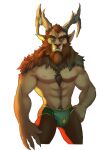  2017 4_fingers abs anthro antlers arm_tuft big_abs big_muscles big_quads body_hair briefs briefs_only bristol brown_antlers brown_arms brown_beard brown_body brown_chest brown_claws brown_ears brown_eyebrows brown_face brown_fingers brown_fur brown_hands brown_inner_ear brown_legs brown_pubes cernunnos cernunnos_(smite) cheek_tuft chin_tuft claws clothed clothed_anthro clothed_male clothing colored digital_drawing_(artwork) digital_media_(artwork) eyebrows facial_tuft fingers front_view fur green_briefs green_eyes hand_on_leg happy_trail head_tuft hi_res horn huge_muscles huge_pecs humanoid_hands light looking_at_viewer male male_anthro mammal manly muscular muscular_anthro muscular_male nipples pink_nipples portrait satyr shaded simple_background skimpy smite solo standing three-quarter_portrait topless topless_anthro topless_male tuft two_tone_briefs underwear white_background wide_stance yellow_briefs 