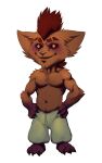  2017 3_toes 4_fingers anthro arm_hair arm_markings athletic athletic_anthro athletic_male barefoot belly belly_tuft biceps big_ears black_claws black_sclera body_hair bottomwear bristol brown_arms brown_belly brown_body brown_chest brown_ears brown_eyebrows brown_face brown_fur brown_inner_ear brown_mane brown_markings brown_neck brown_nipples brown_pseudo_hair brown_spots cheek_tuft chest_hair chin_tuft claws clothed clothed_anthro clothed_male clothing colored deltoids ear_tuft elbow_tufts eyebrows facial_spots facial_tuft fan_character feet fingers front_view full-length_portrait fur grey_bottomwear grey_clothing grey_pants hands_on_hips happy head_tuft humanoid_hands league_of_legends leg_markings looking_forward mahotis_(bristol) male male_anthro mammal mane markings multicolored_eyes navel nipples open_mouth open_smile pants pants_only pecs plantigrade portrait pseudo_hair purple_arms purple_body purple_face purple_feet purple_fingers purple_fur purple_hands purple_markings purple_toes red_eyes riot_games round_eyes serratus shaded sharp_teeth short_anthro short_male simple_background smile socks_(marking) solo spots standing tan_nose teeth toes toony topless topless_anthro topless_male tuft two_tone_arms two_tone_eyes two_tone_face video_games white_background yellow_eyes yordle 