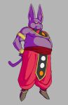  alien anthro belly champa clothed clothing domestic_cat dragon_ball dragon_ball_super ear_piercing ear_ring felid feline felis gold_(metal) gold_jewelry hairless hairless_cat hi_res jewelry male mammal nipple_piercing nipples piercing purple_body shirtless solo wkd yellow_eyes 