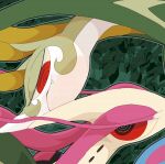  ambiguous_gender duo feral green_body milotic nintendo pok&eacute;mon pok&eacute;mon_(species) red_eyes reptile scalie serperior simple_background smile spiral_eyes video_games winte 