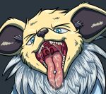 bodily_fluids drooling eeveelution flashy_(tastytales) grey_markings hi_res jolteon markings mouth_shot nintendo open_mouth piercing pok&eacute;mon pok&eacute;mon_(species) saliva sharp_teeth solo sparky_the_chu teeth tongue tongue_out tongue_piercing uvula video_games white_body yellow_body 