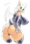  absurd_res anthro big_breasts big_butt breasts butt chiropteran clothed clothing dovecake female hi_res legwear looking_back mammal nipple_outline rouge_the_bat sega solo sonic_the_hedgehog_(series) thick_thighs thigh_highs 