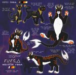  absurd_res black_body black_fur cat-sidhe celtic_mythology chart claws collar demon demonic-dragon digitoxici european_mythology felid feline feral forked_tail fufila_(fufila321) fur gold_(metal) gold_collar hi_res horn male mammal markings model_sheet mythology orange_eyes orange_markings orange_nose pawpads paws size_chart solo spines tan_body tan_fur unusual_anatomy unusual_tail white_body white_fur 