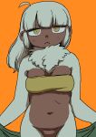  absurd_res anthro bottomless breasts clothed clothing female frown hair haplorhine hi_res long_hair mammal monkey primate semi solo topwear topwear_only towel yellow_eyes 