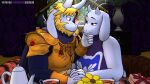  16:9 2020 3d_(artwork) 4k absurd_res anthro armor artist_name asgore_dreemurr beard beverage blonde_hair blue_eyes boss_monster bovid caprine cel_shading detailed_background digital_media_(artwork) duo eyelashes facial_hair female fingers flower fur goat hair hand_holding hi_res horn husband_and_wife inside looking_at_another male male/female mammal married_couple mature_anthro mature_female plant red_eyes romantic romantic_couple shaded sitting smile source_filmmaker tea toriel undertale undertale_(series) video_games white_body white_fur widescreen yamimarik1994 