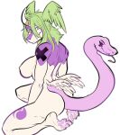  anthro big_breasts breasts butt casual_nudity female hi_res living_tail paws pinup pose reptile scalie sexy_eyes smile snake solo unusual_anatomy unusual_tail zacorasd_miphassl 