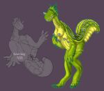  absurd_res alien anthro avian-king breasts clitoris countershade_torso countershading digitigrade eyestalks female genitals green_body hi_res multi_breast nipples nude pussy signature solo spread_legs spreading standing stripes unusual_anatomy unusual_genitalia 