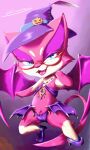  3:5 anthro female lara_(mozu) nintendo pink_body pok&eacute;mon pok&eacute;mon_(species) purrloin simple_background smile smiling_at_viewer solo succubus_costume video_games wings zoruken 