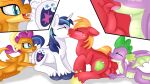  16:9 anal anus ball_fondling balls big_macintosh_(mlp) bisexual blush butt butt_grab dragon earth_pony equid equine eyes_closed female female_rimming_male feral fondling french_kissing friendship_is_magic genitals grope group hand_on_butt hasbro hi_res horn horse infidelity jbond kissing male male/female male/male mammal my_little_pony nude oral pony rimming sex shining_armor_(mlp) simple_background smolder_(mlp) spike_(mlp) unicorn white_background widescreen 