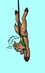  bungee_jumping cervid cheek_spots clothing cloven_hooves epoch_the_deer female green_eyes gyrotech hooves mammal open_mouth rope scarf silent_e solo spots 