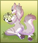  4_toes 5_fingers anthro areola breasts canid canine canis digital_media_(artwork) eyebrows eyelashes feet female fingers hi_res ketty mammal nipples nude shaded smile solo toes wolf 