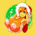  1:1 anthro areola big_breasts blep breasts clothing dragon female hoodie huge_breasts llmixll nipples tongue tongue_out topwear 