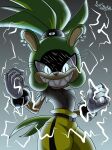  afrosoricid anthro bottomwear clothing ear_piercing female gloves green_body handwear hi_res horse_tail humanoid idw_publishing jsaudraws light lighting mammal markings mitten_hands pants piercing power powerful ring ring_(marking) sega shark_teeth shirt sirjzau smile solo sonic_the_hedgehog_(comics) sonic_the_hedgehog_(idw) sonic_the_hedgehog_(series) surge_the_tenrec tenrec tomboy topwear 