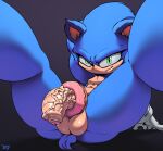  anthro balls between_legs dessert doughnut doughnut_fucking food foreskin genitals hi_res hyper_vein looking_at_viewer male penis sega solo sonic_the_hedgehog sonic_the_hedgehog_(series) speeddrop spread_legs spreading vein veiny_penis 