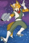  anthro blaster boots clothing flying footwear fox_mccloud male nintendo renard-vulpe rocket_boots solo space star star_fox video_games 