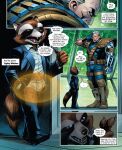  anthro briefs cable_(marvel) clothing comic duo edit guardians_of_the_galaxy human male mammal marvel procyonid raccoon raccooon rocket_raccoon spirit.wolf._(artist) suit tighty_whities underwear white_clothing white_underwear x-ray_vision 