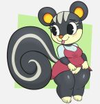  absurd_res animal_crossing anthro blaire_(animal_crossing) clothed clothing curled_tail cute_expression cute_eyes female hi_res neronova nintendo no_underwear round_ears simple_background solo tongue tongue_out video_games 