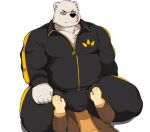  absurd_res bhtoss bulge canid canine clothed clothing duo facesitting fox fully_clothed fuyuki_yamamoto_(odd_taxi) hi_res male male/male mammal odd_taxi polar_bear sekiguchi_(odd_taxi) simple_background tracksuit ursid ursine white_background 