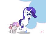 age_difference animated duo equid equine female feral friendship_is_magic hair hasbro horn larger_female mammal my_little_pony older_female purple_hair rarity_(mlp) short_playtime sibling sister sisters size_difference smaller_female storyteller_(artist) sweetie_belle_(mlp) unicorn white_body younger_female 