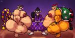  anthro asian_clothing belly big_belly big_butt big_nipples bobthetanuki bowser bracelet brown_hair butt clothed clothing facial_hair group hair hi_res huge_butt huge_thighs human hyper hyper_belly jewelry koopa male mammal mario_bros moobs mustache nintendo nipples overweight overweight_anthro overweight_human overweight_male purple_clothing red_hair reptile scalie shell spiked_bracelet spiked_shell spikes spikes_(anatomy) sumo thick_thighs topless video_games waluigi wario 