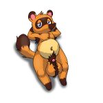  1:1 2020 alpha_channel animal_crossing anthro armpit_hair balls belly big_balls blue_eyes body_hair brown_body brown_fur canid canine fur genitals lopearedquentin lying male mammal navel nintendo penis raccoon_dog simple_background slightly_chubby solo tanuki tom_nook_(animal_crossing) transparent_background video_games 