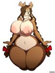  2018 absurd_res accessory anthro antlers areola artist_name big_areola big_breasts blue_eyes braided_hair breasts brown_body brown_fur brown_hair capreoline cervid curvy_figure digital_media_(artwork) eyelashes female fingers fur hair hair_accessory hair_bow hair_ribbon hi_res horn hourglass_figure huge_areola huge_breasts inner_ear_fluff long_hair looking_at_viewer mammal multicolored_body multicolored_fur navel nipples nude olive_(rawk_manx) reindeer ribbons simple_background smile solo superix tan_body tan_fur thick_thighs tuft two_tone_body two_tone_fur voluptuous white_background wide_hips 