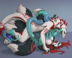  absorption_vore assimilation back_tentacles black_body black_fur blue_eyes breasts canid canine claws dripping duo female fox fur goo_creature goo_dripping hair hi_res looking_down lycoa male male/female mammal markings melting multi_tail neltruin oozing pinned pinned_arms pinned_to_floor red_hair red_markings sergal sex slime snout striped_markings stripes tail_markings tail_mouth tentacles toe_claws unusual_anatomy unusual_tail vore white_body white_fur 