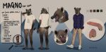 absurd_res ball_tuft balls butt circumcised clothed clothing converse echto embarrassed english_text erection flaccid flannel genitals hi_res hyaenid laugh male mammal markings model_sheet partially_clothed pawpads penis simple_background solo spots spotted_hyena text tuft 