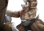  2021 abs absurd_res against_surface against_wall aggressive_retsuko anthro barazoku biceps big_bulge big_muscles blush bodily_fluids bottomwear bulge clothed clothing duo haida hi_res huge_bulge huge_muscles humanoid humanoid_on_anthro hyaenid looking_at_another male male/male mammal muscular muscular_anthro muscular_male navel necktie nipples obliques open_mouth pants pecs quads sanrio shirt simple_background size_difference spotted_hyena sweat sweatdrop thick_thighs topwear torn_bottomwear torn_clothing torn_pants torn_shirt torn_topwear traver009 vein veiny_muscles wall_(structure) white_background 
