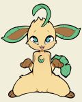  4:5 eeveelution female feral genitals hi_res itsunknownanon leafeon looking_at_viewer nintendo pok&eacute;mon pok&eacute;mon_(species) pussy solo video_games 