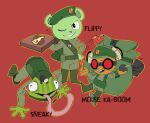  anthro bomb buckteeth chameleon clothing dynamite explosives eyewear flippy_(htf) fur goggles green_body green_fur group happy_tree_friends headgear hi_res lizard long_tongue male mammal mouse mouse_ka_boom murid murine opiopaopi reptile rodent scalie sneaky_(htf) teeth tnt tongue ursid 