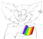  2019 bristol bust_portrait cheek_tuft chin_tuft clothed_anthro clothed_male ear_piercing ear_ring ear_tuft eyewear facial_tuft flag fluffy_ears front_view goggles happy holding_flag holding_object league_of_legends lgbt_pride mammal open_mouth open_smile piercing portrait pride_colors rainbow_flag rainbow_pride_flag rainbow_symbol riot_games simple_background sketch smile solo spot_color standing tuft video_games wearing_goggles white_background yordle ziggs_(lol) 