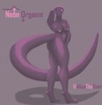  absurd_res alicethedeer female female_symbol fully_shaded gender_symbol hi_res male_symbol nude pink_eyes pinup pose purple_body purple_skin reptile scales scalie simple_background snake solo symbol thick_butt thick_tail thick_thighs 