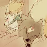  1:1 2021 anus bed blep bow_on_head braixen darkmirage detailed_background female fur furniture genitals hi_res inside looking_at_viewer nintendo on_bed pok&eacute;mon pok&eacute;mon_(species) presenting presenting_pussy pussy scarf solo spread_pussy spreading tongue tongue_out video_games 