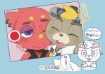  animal_crossing anthro beaver blonde_hair blush c.j._(animal_crossing) chameleon choker clothing duo eyewear flick_(animal_crossing) goth hair hat headgear headwear hi_res horn jewelry lizard male male/male mammal necklace nintendo red_body red_scales reptile rkjs_nn rodent scales scalie selfie sunglasses video_games 