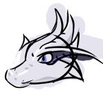  1:1 ambigious_gender black_body black_scales blue_eyes dragon envo_(wawor) headshot_portrait horn portrait reptile scales scalie sketch solo wawor white_body white_scales 