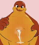  amphibian anthro belly belly_focus belly_fondling cum_in_navel detailed_navel hi_res male navel newt obese overweight overweight_male salamander_(amphibian) slit solo zipper_(artist) 