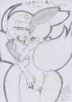  2021 absol anthro anthrofied big_breasts blush bodily_fluids breasts butt butt_grab cleft_of_venus duo eyes_closed facing_each_other female female/female fluffy fluffy_tail genital_fluids genitals graphite_(artwork) hand_on_butt happy horn lunaris_parukia nintendo nipples nude pok&eacute;mon pok&eacute;mon_(species) pok&eacute;morph pussy pussy_juice shoulder_grab shoulder_tuft smile traditional_media_(artwork) tuft video_games yami_(lunaris_parukia) zangoose zelia_(lunaris_parukia) 