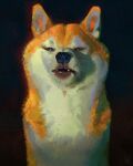  ambiguous_gender black_nose canid canine canis domestic_dog feral fur hi_res looking_at_viewer mammal open_mouth shiba_inu solo spitz tamberella teeth whiskers yellow_body yellow_fur 