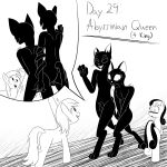  1:1 2021 abyssinian_king_(mlp) abyssinian_queen_(mlp) animal_genitalia anthro balls black_and_white black_body black_fur bonbon_(mlp) covering covering_crotch covering_self derpy_hooves_(mlp) domestic_cat embarrassed equid equine exhibitionism felid feline felis female feral fingering fingering_partner flat_chested friendship_is_magic fully_sheathed fur genitals gesture group hasbro hi_res himitsu horse male male/female mammal monochrome my_little_pony nude open_mouth open_smile pony public public_nudity public_sex sex sheath smile text vaginal vaginal_fingering waving 
