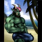  1:1 absurd_res blizzard_entertainment body_hair bovid boxers_(clothing) bulge caprine chest_hair clothing comic detailed_bulge genital_outline goat hi_res humanoid male mammal muscular olimacdoodles orc ork penis_outline pubes retro solo underwear video_games vintage warcraft 