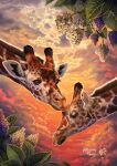  absurd_res ambiguous_gender charlatan-of-doom cloud duo feral flower giraffe giraffid hi_res huge_filesize leaf mammal outside plant sky sunset 