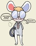  2021 4:5 animal_crossing anthro blush bottomless clothed clothing clothing_lift dialogue english_text eyewear female front_view full-length_portrait genitals glasses grin hi_res itsunknownanon mammal mouse murid murine necktie nintendo obscured_eyes petri_(animal_crossing) portrait presenting presenting_pussy pussy rodent shirt shirt_lift smile solo text topwear video_games 