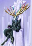  2021 5_fingers anthro antlers chair cloak clothing cosplay crossed_legs crossover disney fingers furniture hi_res horn james_corck kingdom_hearts legendary_pok&eacute;mon male nintendo pok&eacute;mon pok&eacute;mon_(species) solo square_enix throne video_games xerneas 